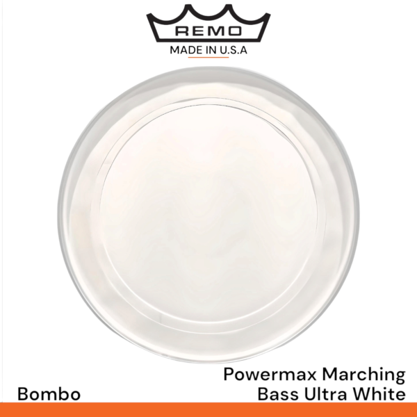 Parche Remo Powermax Marching Bass Ultra White para bombo - Imagen 2