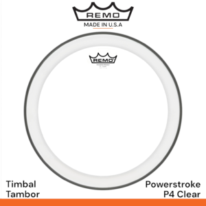Parche Remo Powerstroke P4 transparente para timbal tambor