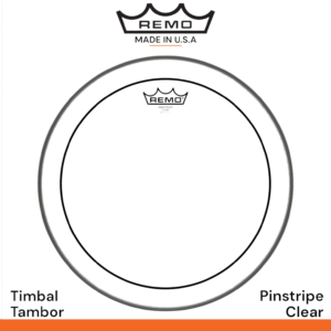 Parche Remo Pinstripe transparente para timbal tambor