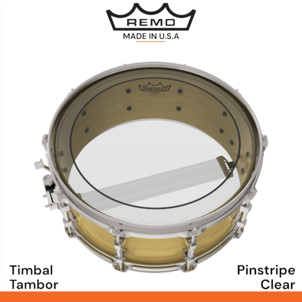 Parche Remo Pinstripe transparente para timbal tambor - Imagen 2