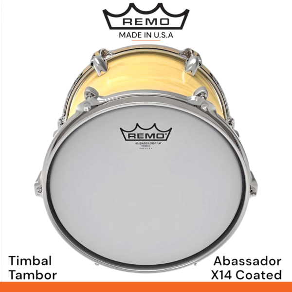 Parche Remo Abassador X14 Coated para timbal tambor - Imagen 2