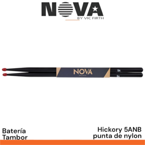 Baquetas Nova Hickory 5ANB punta de nylon negra