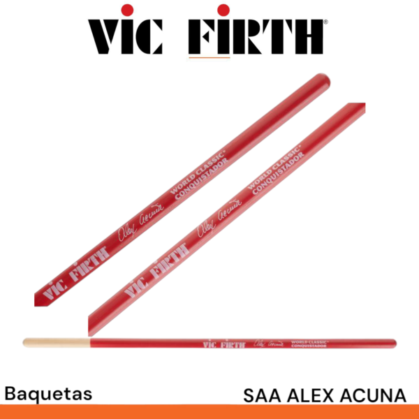 Par de baquetas Vic Firth SAA Alex Acuna roja - Imagen 3