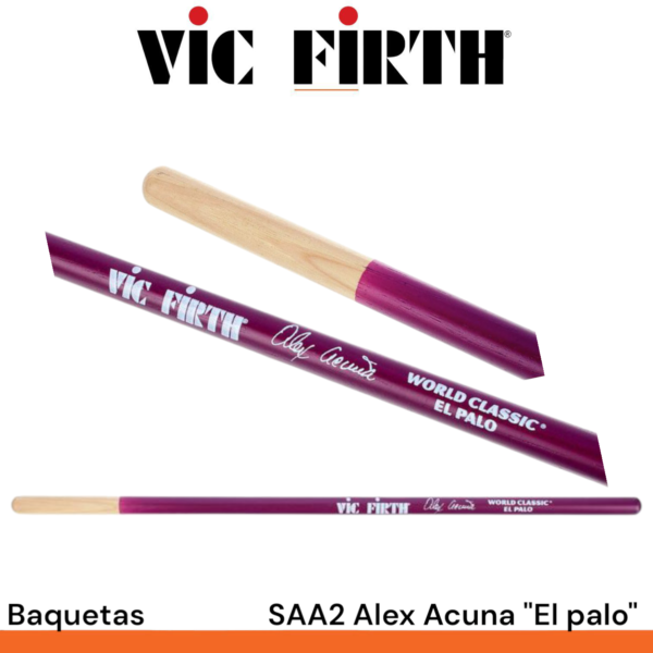 Par de baquetas Vic Firth SAA2 Alex Acuna "El palo" - Imagen 3