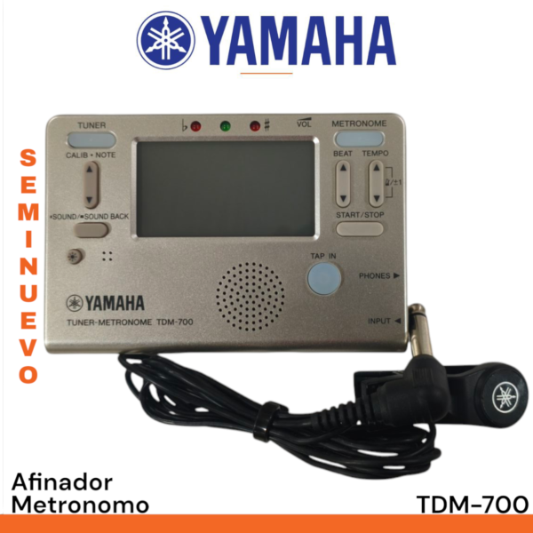 Afinador con metrónomo de instrumentos musicales Yamaha TDM-700 seminuevo - Imagen 4