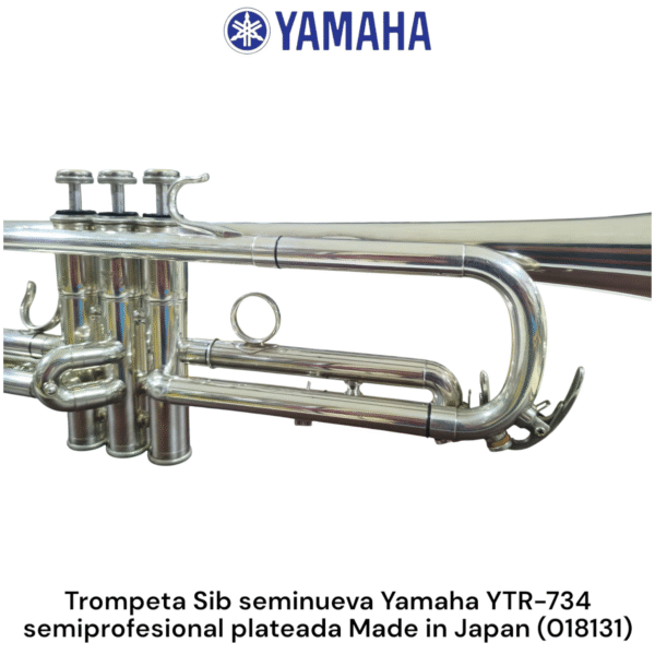 Trompeta Sib seminueva Yamaha YTR-734 Rever semiprofesional Japan plateada - Imagen 10