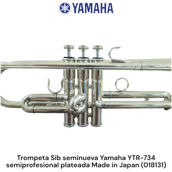 Trompeta Sib seminueva Yamaha YTR-734 Rever semiprofesional Japan plateada - Imagen 19
