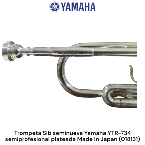 Trompeta Sib seminueva Yamaha YTR-734 Rever semiprofesional Japan plateada - Imagen 14