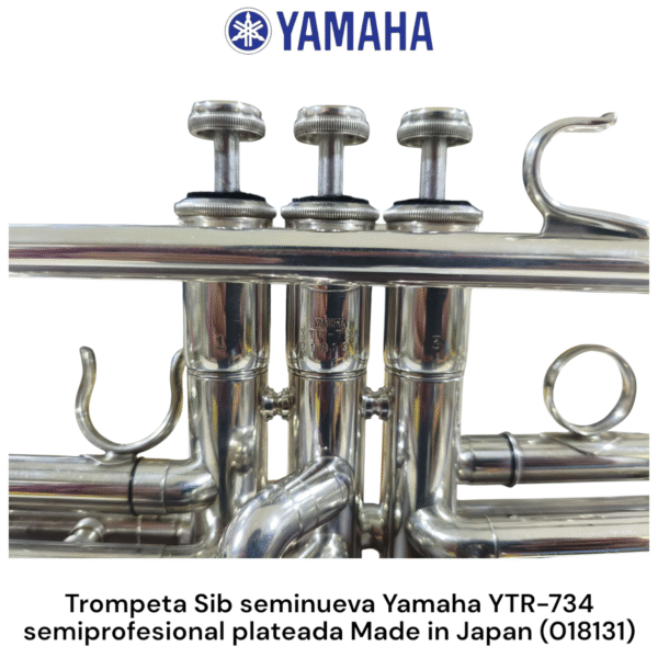 Trompeta Sib seminueva Yamaha YTR-734 Rever semiprofesional Japan plateada - Imagen 20