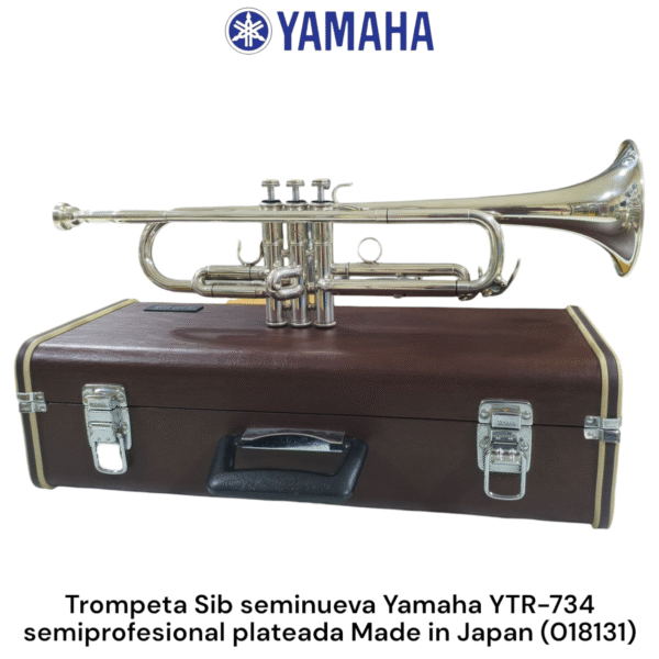 Trompeta Sib seminueva Yamaha YTR-734 Rever semiprofesional Japan plateada - Imagen 2