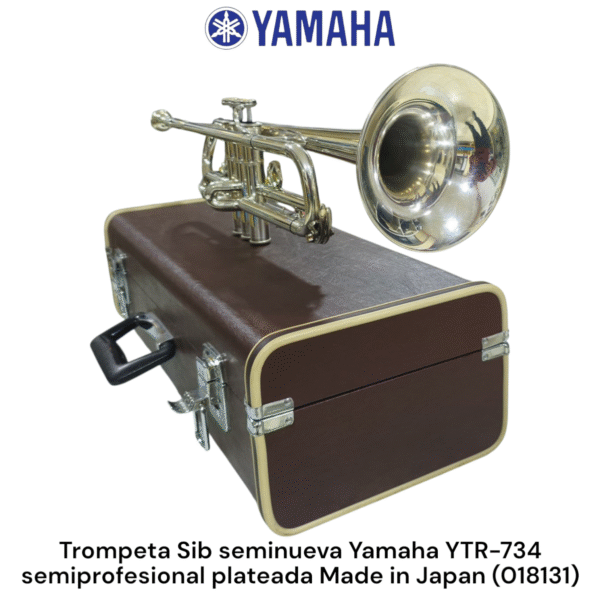 Trompeta Sib seminueva Yamaha YTR-734 Rever semiprofesional Japan plateada - Imagen 18