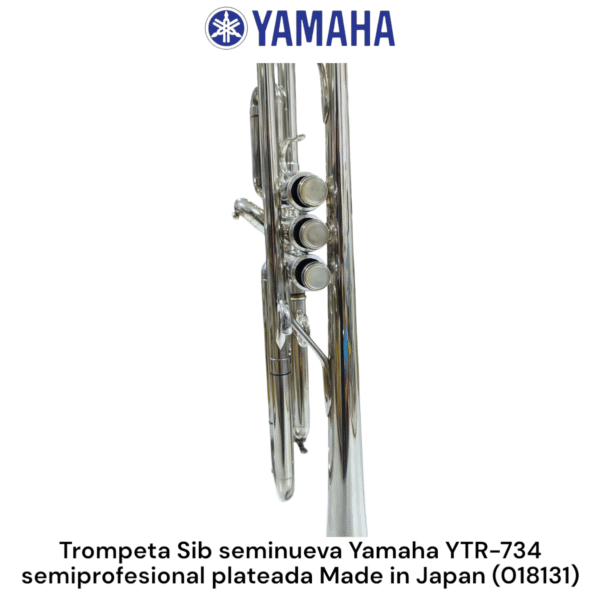 Trompeta Sib seminueva Yamaha YTR-734 Rever semiprofesional Japan plateada - Imagen 7