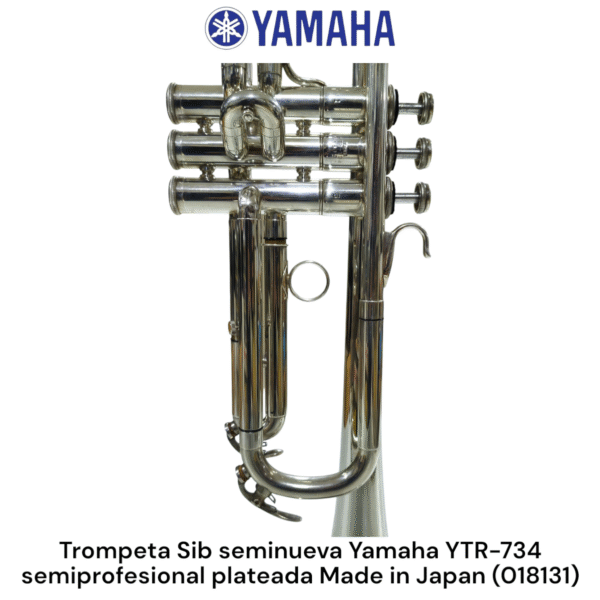Trompeta Sib seminueva Yamaha YTR-734 Rever semiprofesional Japan plateada - Imagen 13