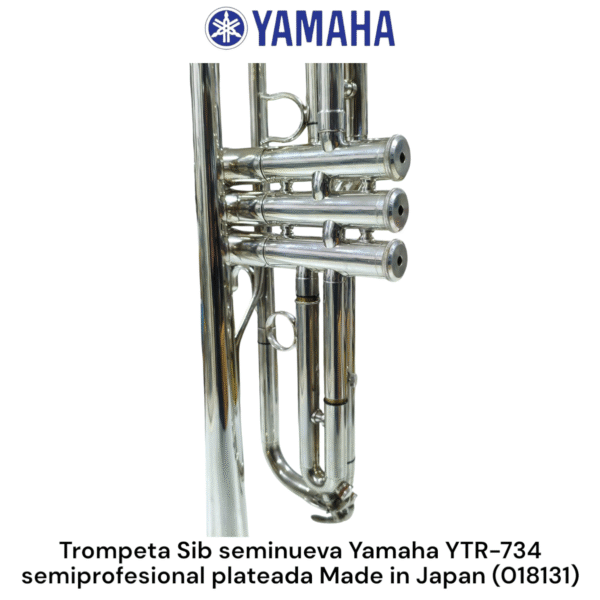 Trompeta Sib seminueva Yamaha YTR-734 Rever semiprofesional Japan plateada - Imagen 9