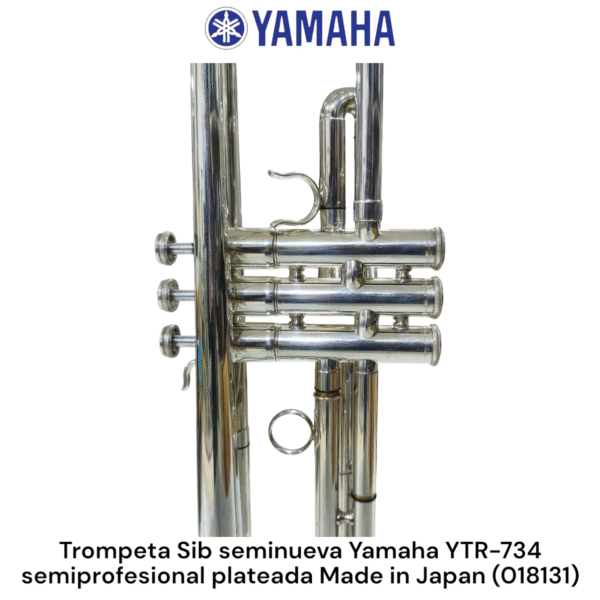 Trompeta Sib seminueva Yamaha YTR-734 Rever semiprofesional Japan plateada - Imagen 5
