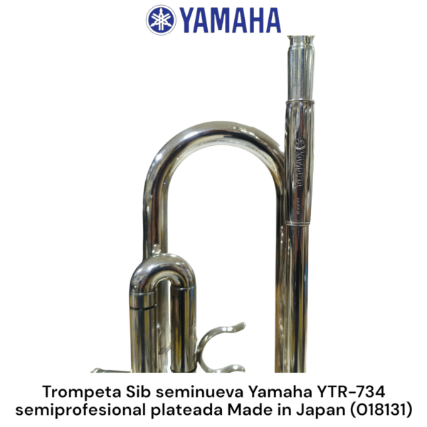 Trompeta Sib seminueva Yamaha YTR-734 Rever semiprofesional Japan plateada - Imagen 4