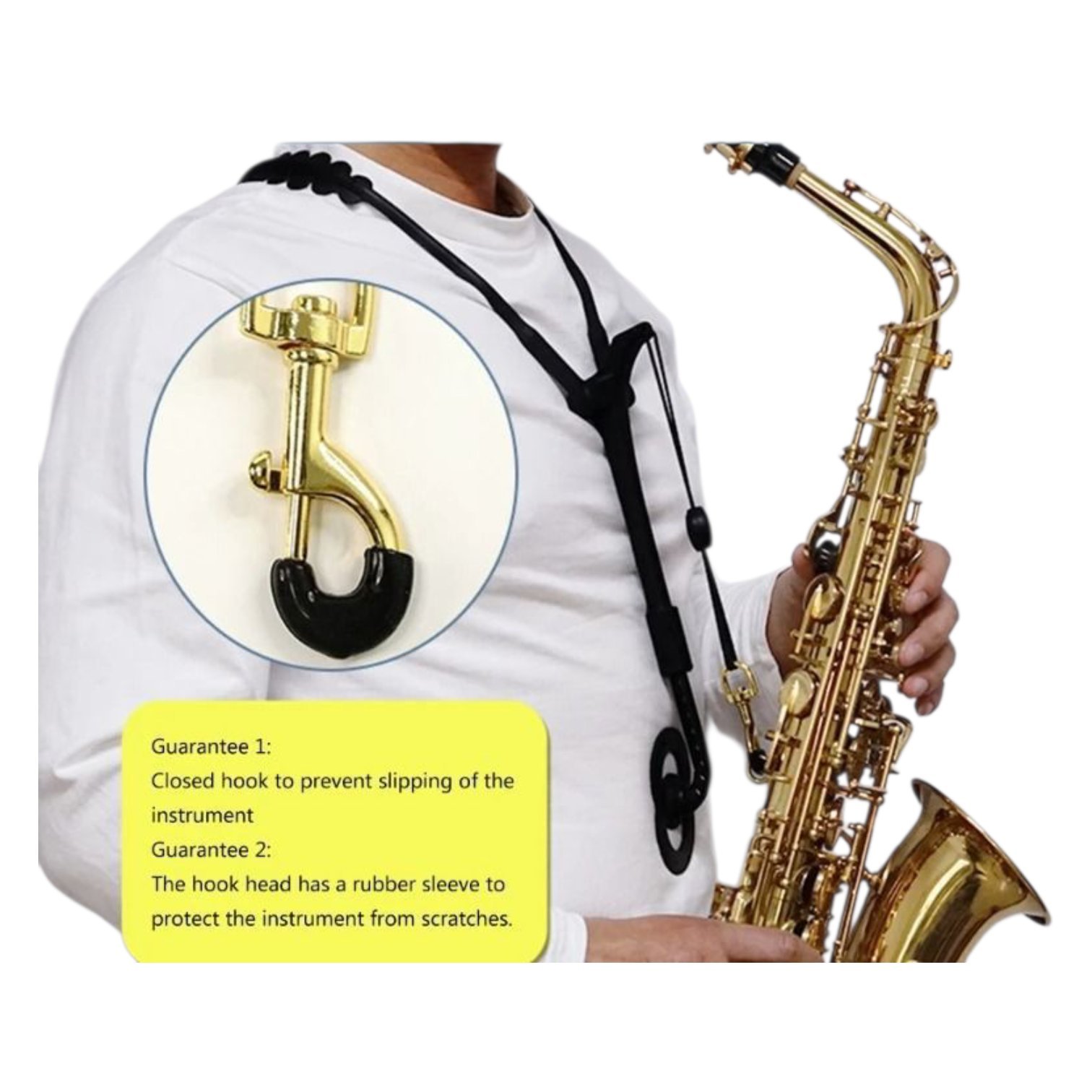 Arnés de saxofón saxholder Pro generico con gancho dorado - Imagen 4