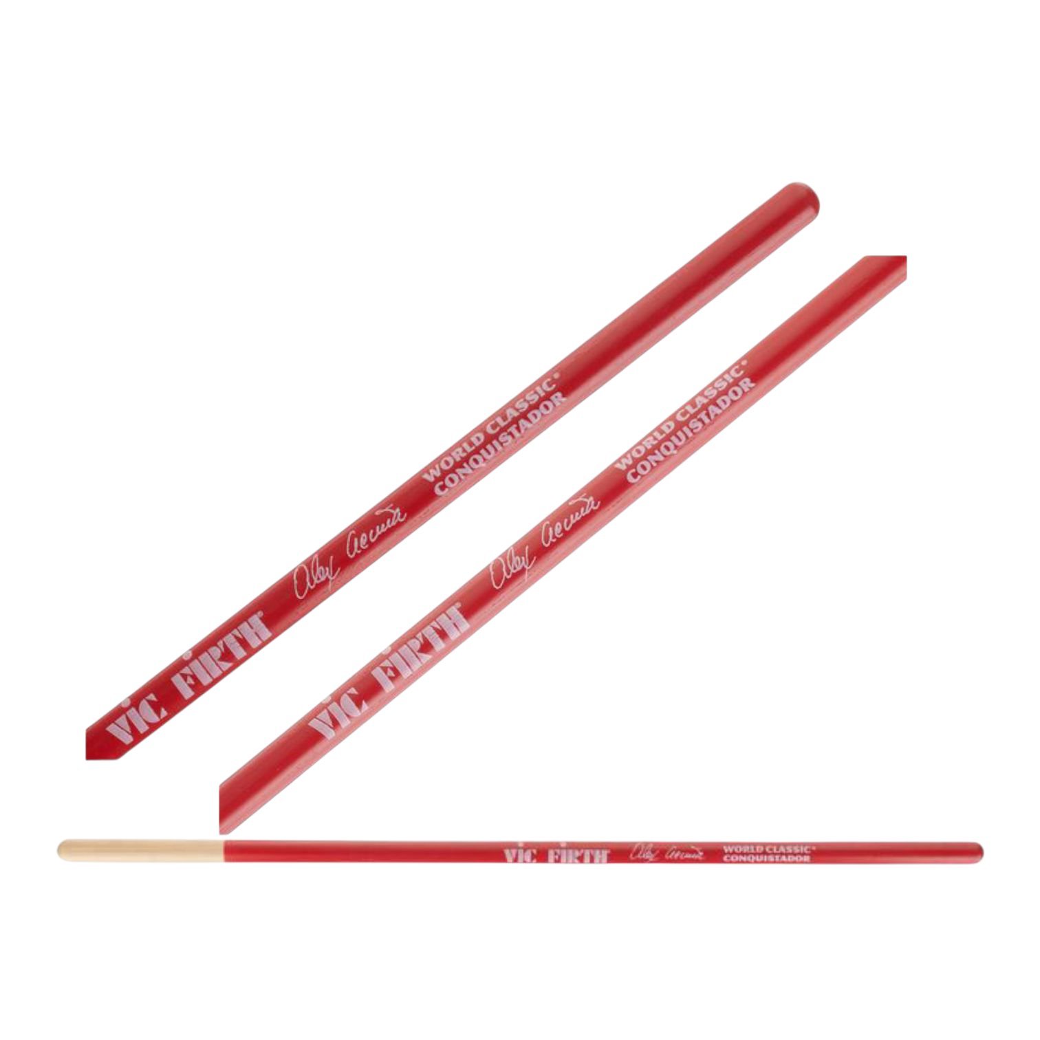 Par de baquetas Vic Firth Alex Acuña roja - Imagen 2