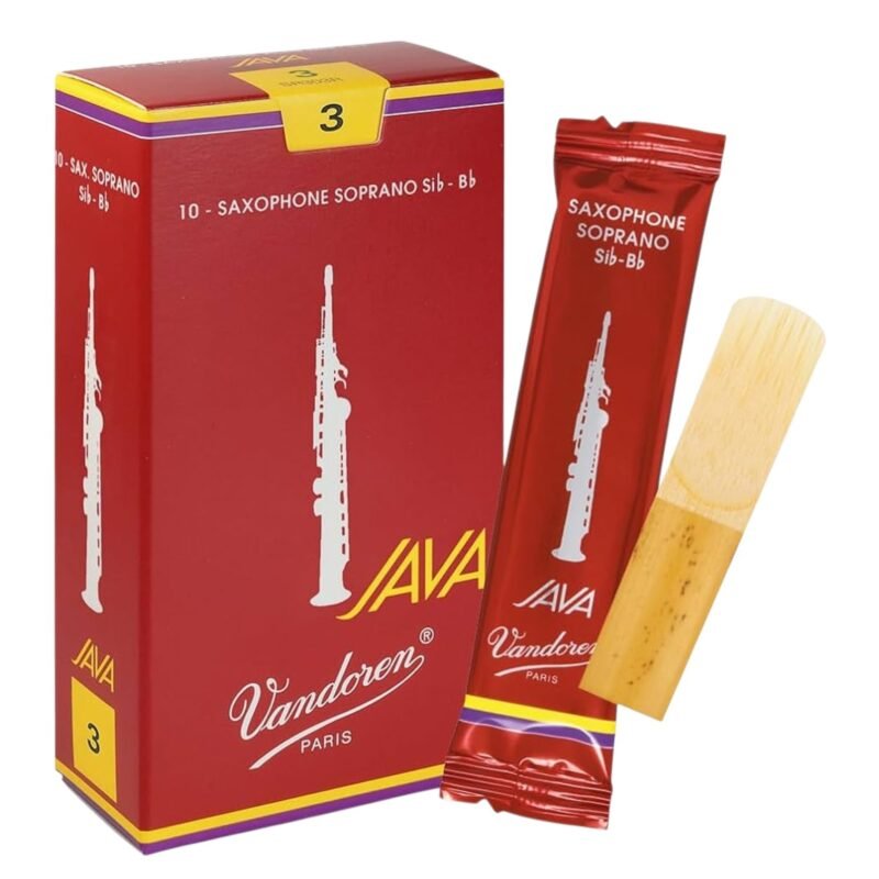 Caja de 10 cañas para saxofón soprano Vandoren Java roja N°3