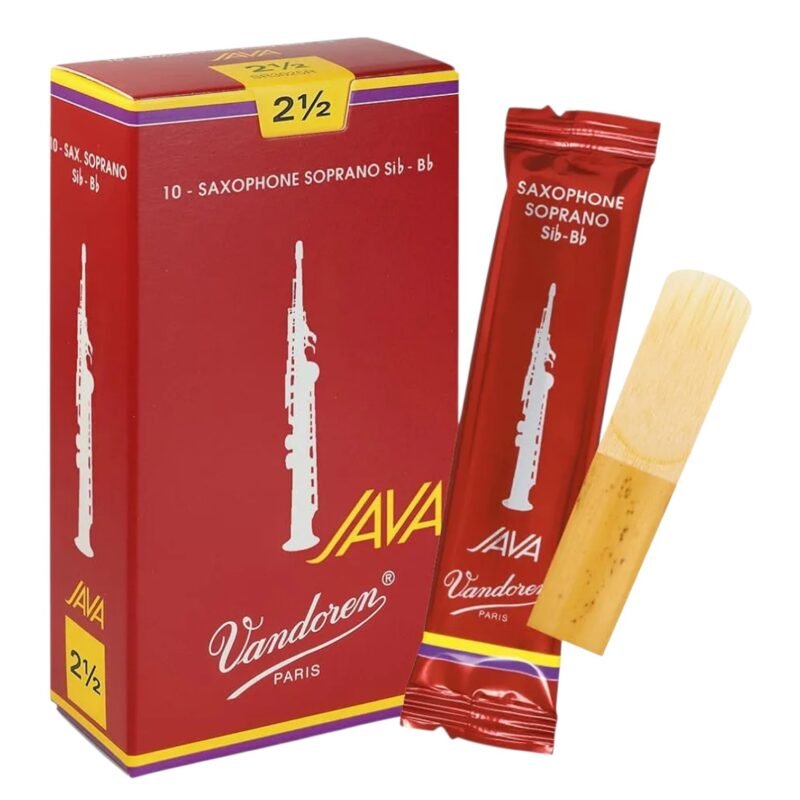Caja de 10 cañas para saxofón soprano Vandoren Java roja N°2.5