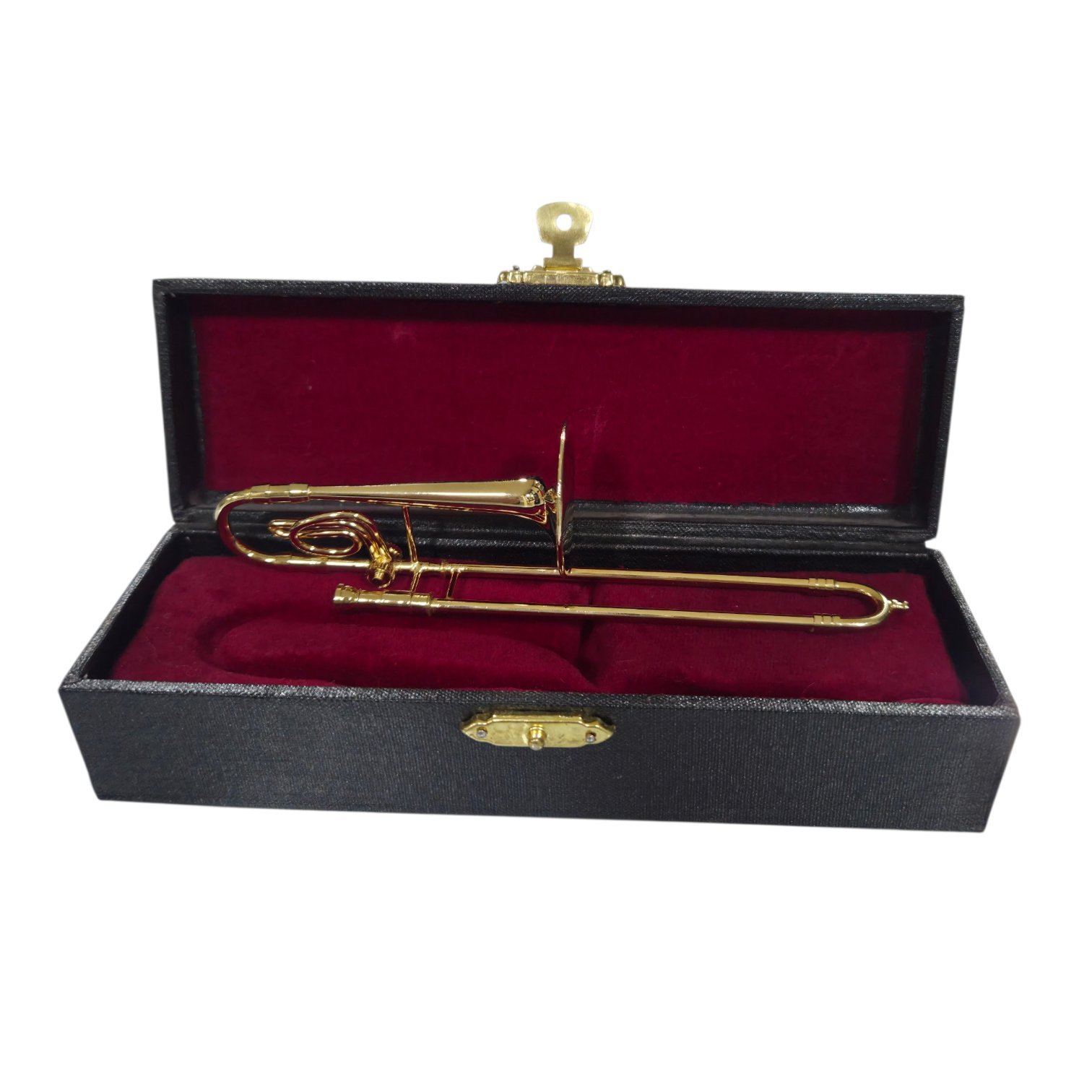 Adorno mini trombón tenor con transpositor dorado - Imagen 5
