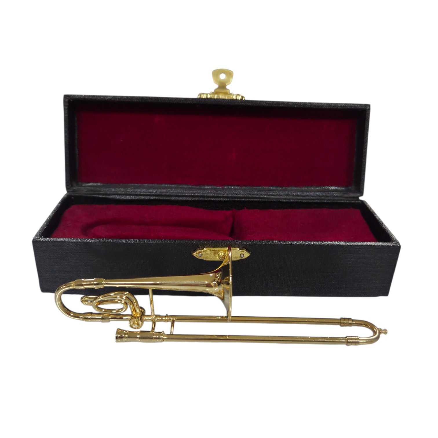 Adorno mini trombón tenor con transpositor dorado - Imagen 4