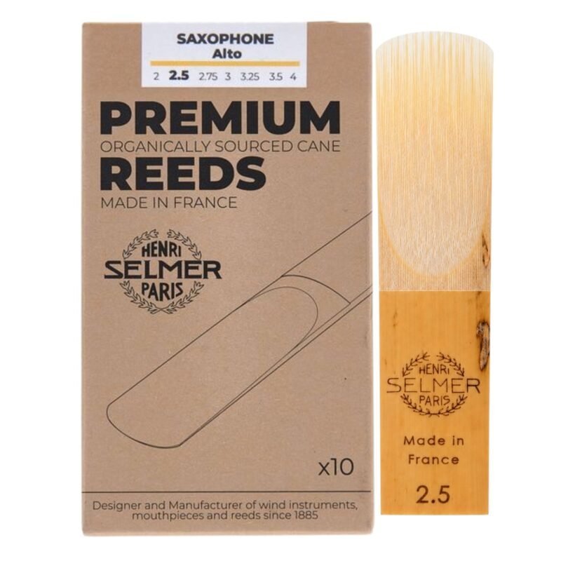 Caja de 10 cañas para saxofón alto Selmer premium N°2.5