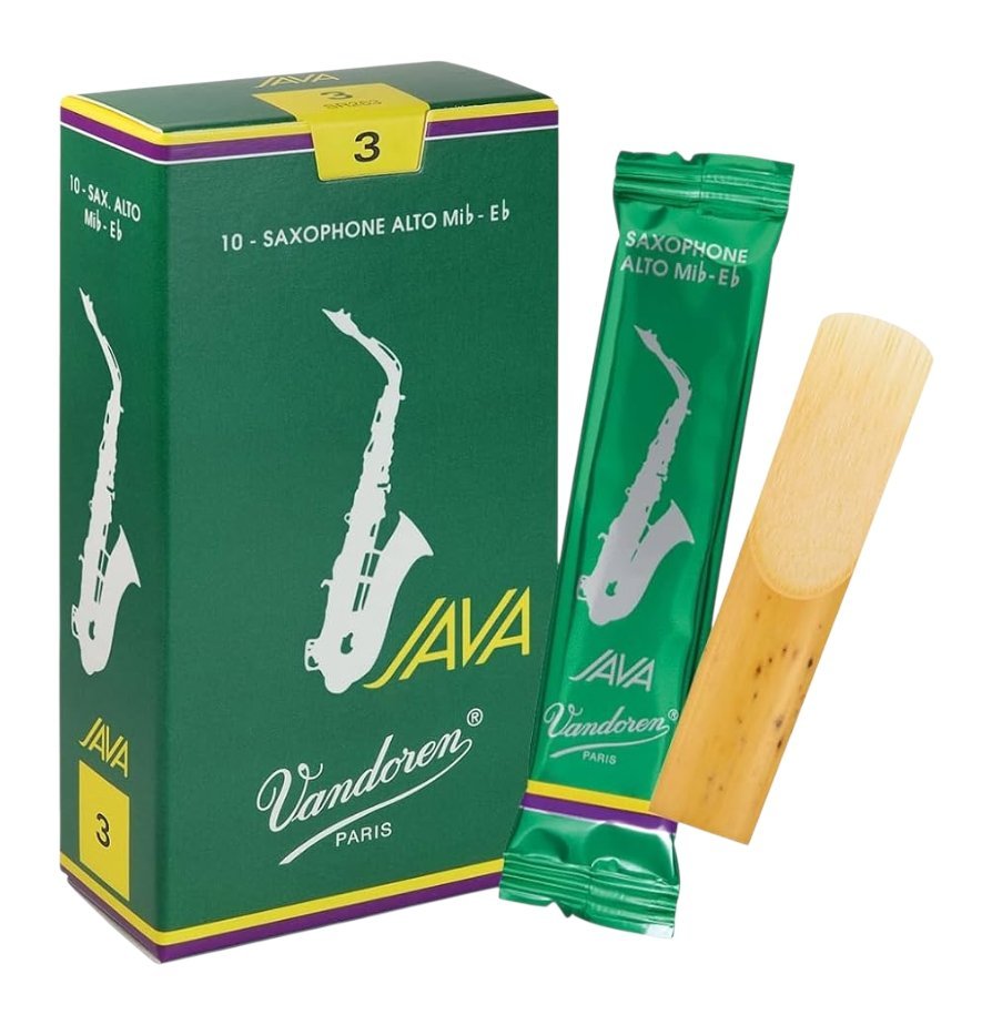 Caja de 10 cañas para saxofón alto Vandoren Java verde N°3